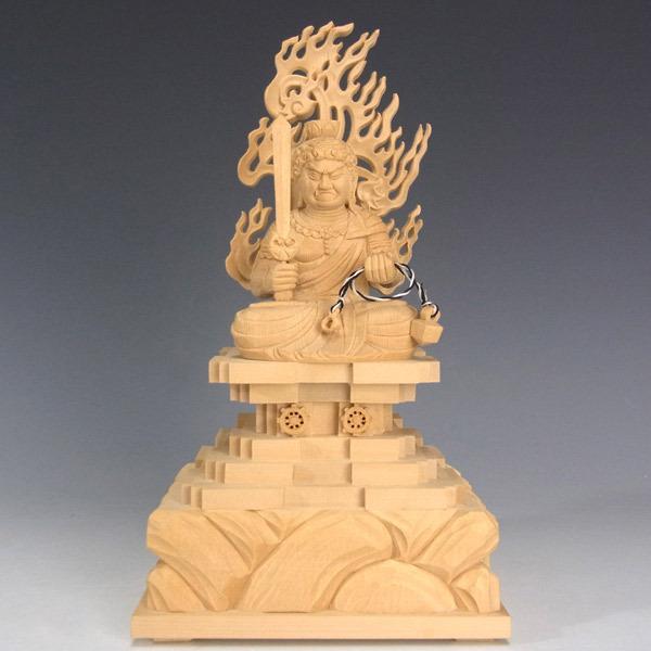 不動明王 坐像 高さ20cm 桧製 木彫り 仏像 : 仏像と縁起物の専門店 龍