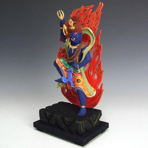 彩色蔵王権現 立像 高さ31cm 桧製 木彫り 仏像 蔵王権現 仏像