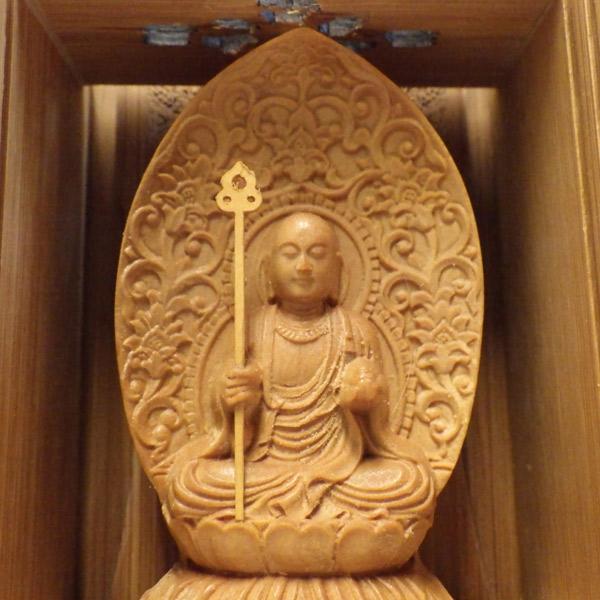 地蔵菩薩 【里】 竹厨子入り仏像 木彫り