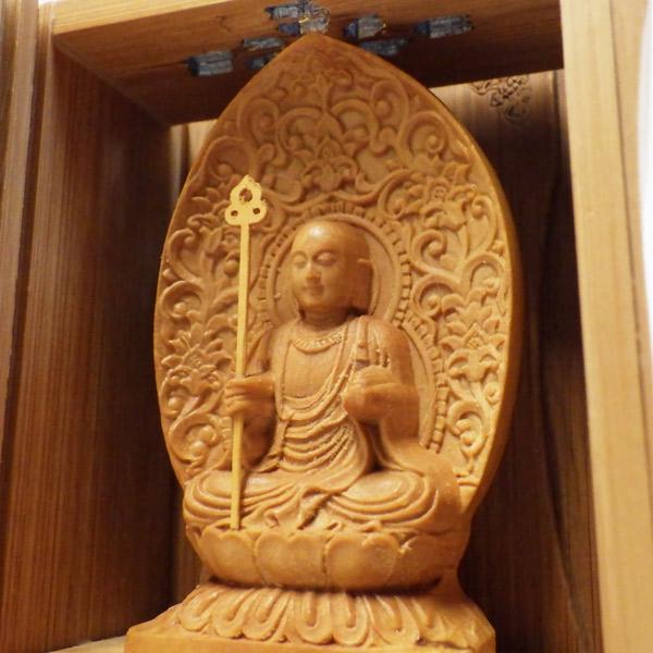 地蔵菩薩 【里】 竹厨子入り仏像 木彫り