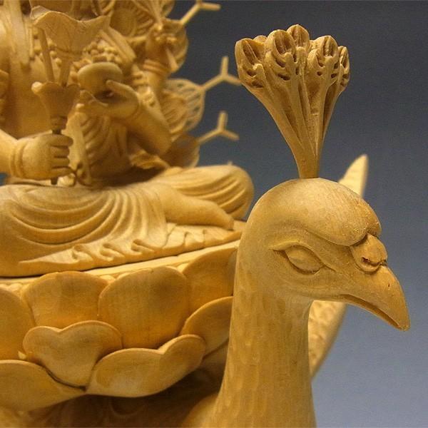 仏像　木彫　孔雀明王像　檜木 仏像 木彫 孔雀明王像 檜木