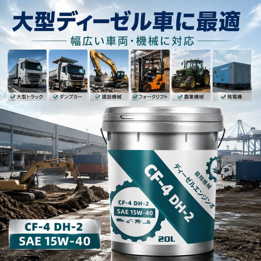 ディーゼルエンジンオイル CF-4 DH-2 SAE 15W-40 20L 大型トラック