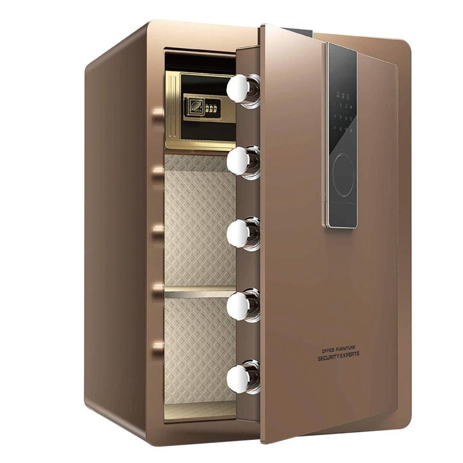 家庭用 金庫 テンキー式 電子金庫 防犯金庫 緊急キー 店舗用 保管庫 業務用 60cmブラウン 金庫 緊急キー テンキー式 金属製 保管庫 盗難防止 防犯