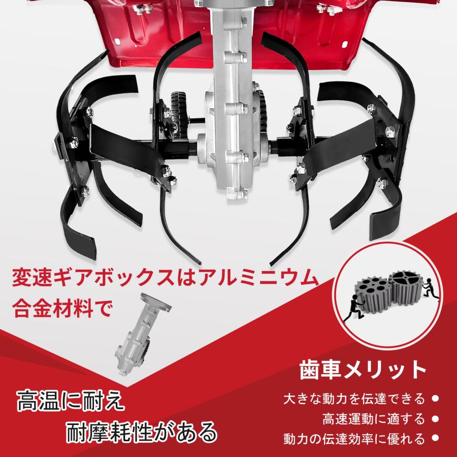 エンジン式耕運機 手押し耕うん機 排気量55cc 四ストローク動力耕幅：38cm 耕深：10-25cm 車軸ロータリー式｜ryusyou-store｜05