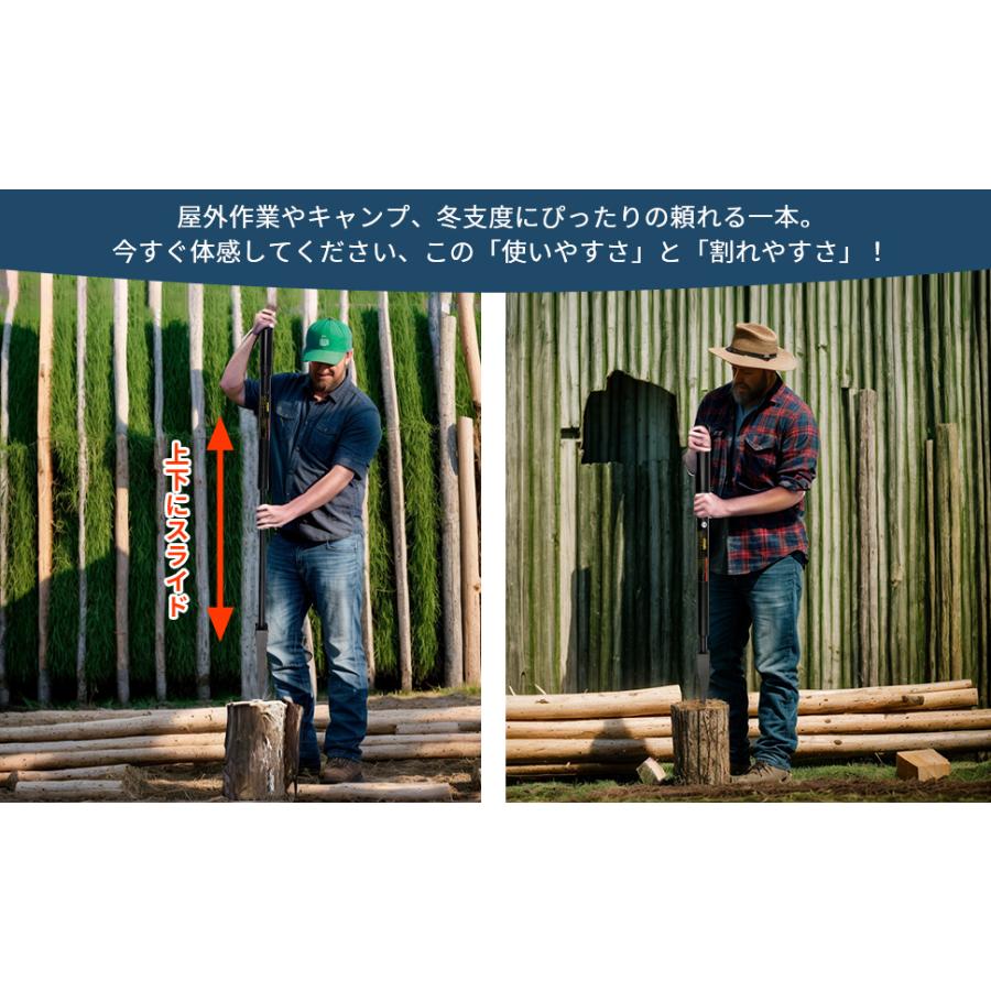 薪割り スライド式薪割り器 薪割りクサビ 薪割り機 小型 手動重力式