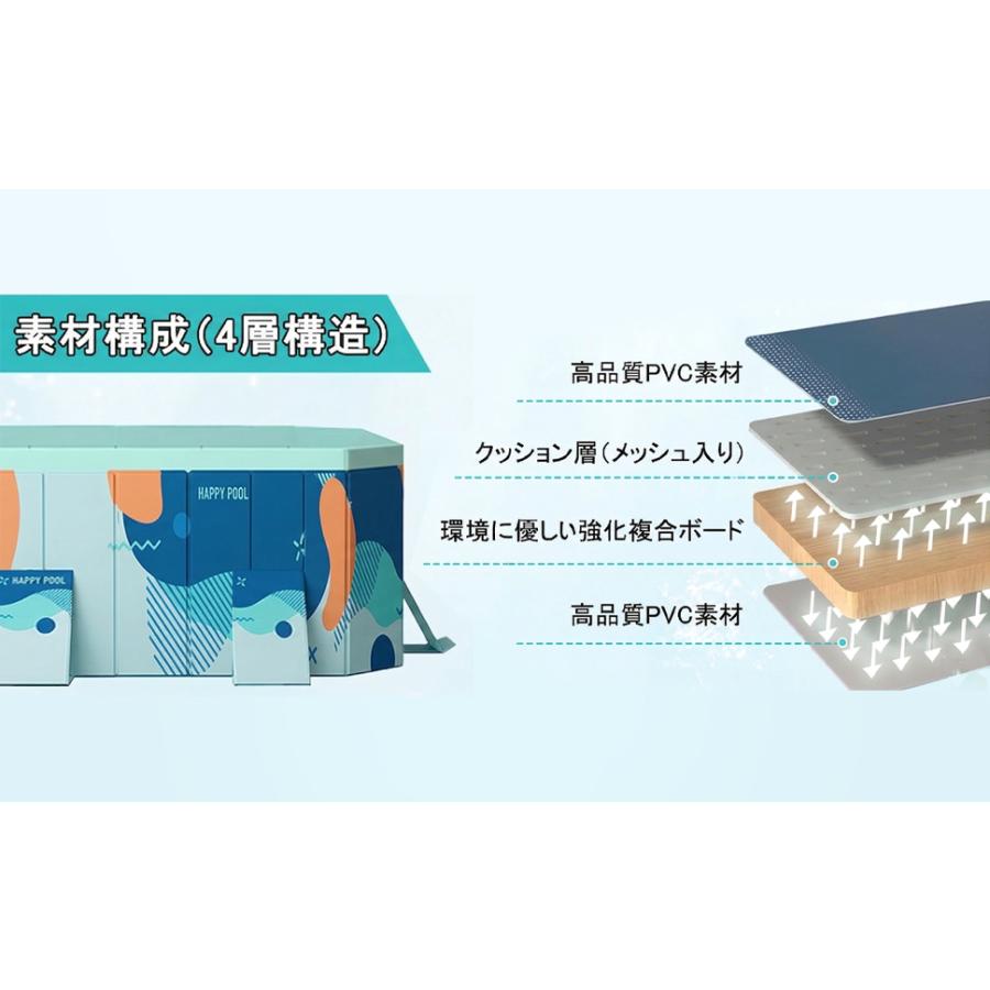 プール 大型子供用折りたたみプール 非膨張式で充気不要