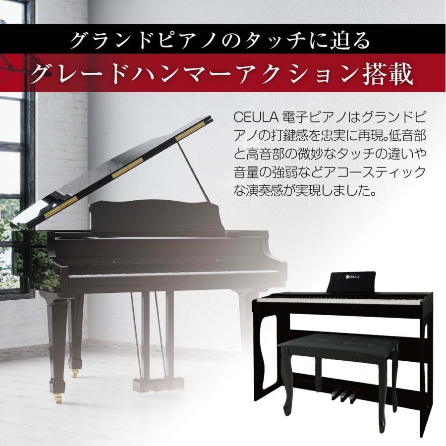 CEULA スタイリッシュ電子ピアノ 88鍵 ブルートゥース MIDI機能 