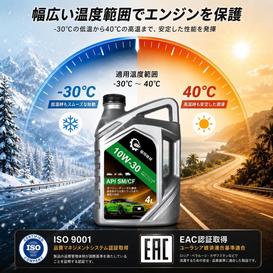 ガソリン・ディーゼル兼用エンジンオイル 10W-30 SM/CF 4Lポリ容器