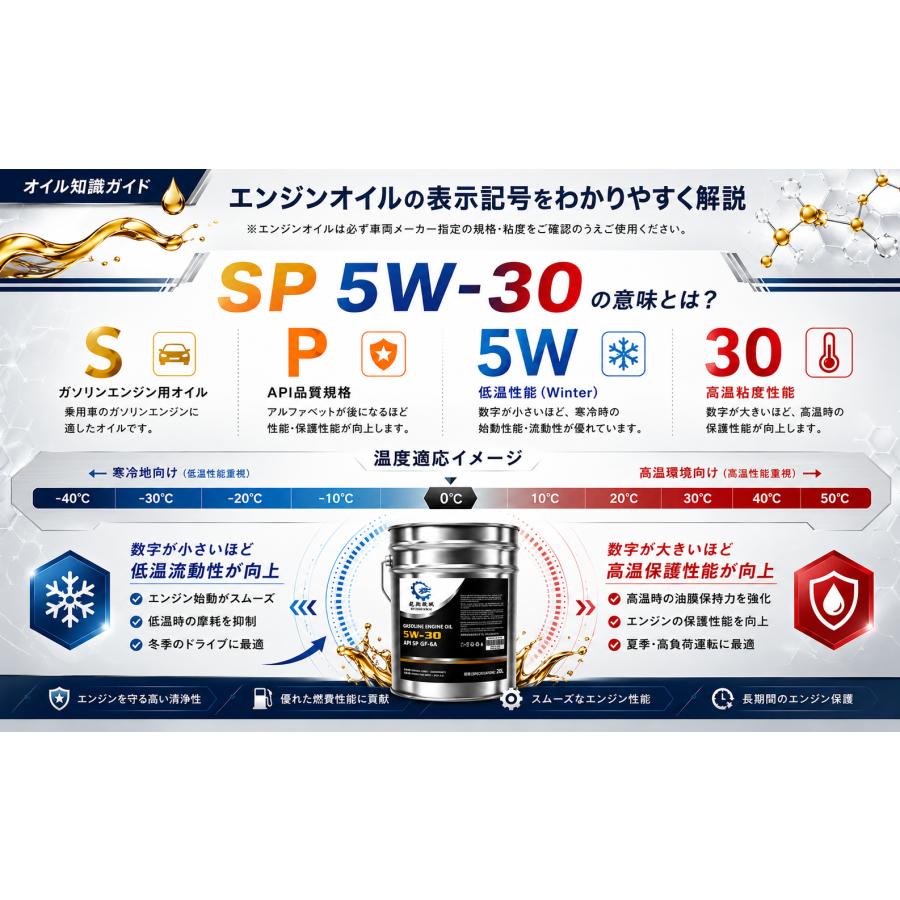 エンジンオイル 20L API SP 5W-30 ペール缶 100%化学合成エンジン
