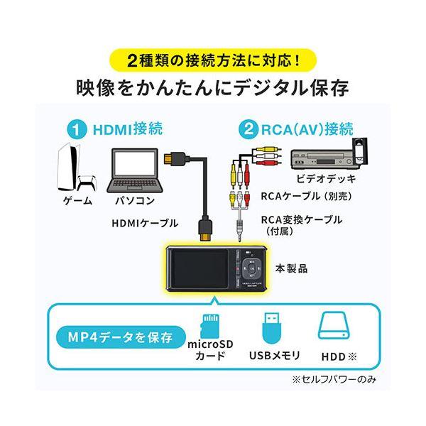 サンワダイレクト ビデオキャプチャーモニタ付 ゲーム・ビデオテープ対応 400-MEDI040 1個 MEDI040 サンワダイレクト ビデオキャプチャーモニタ付 ゲーム ビデオテープ対応 1個