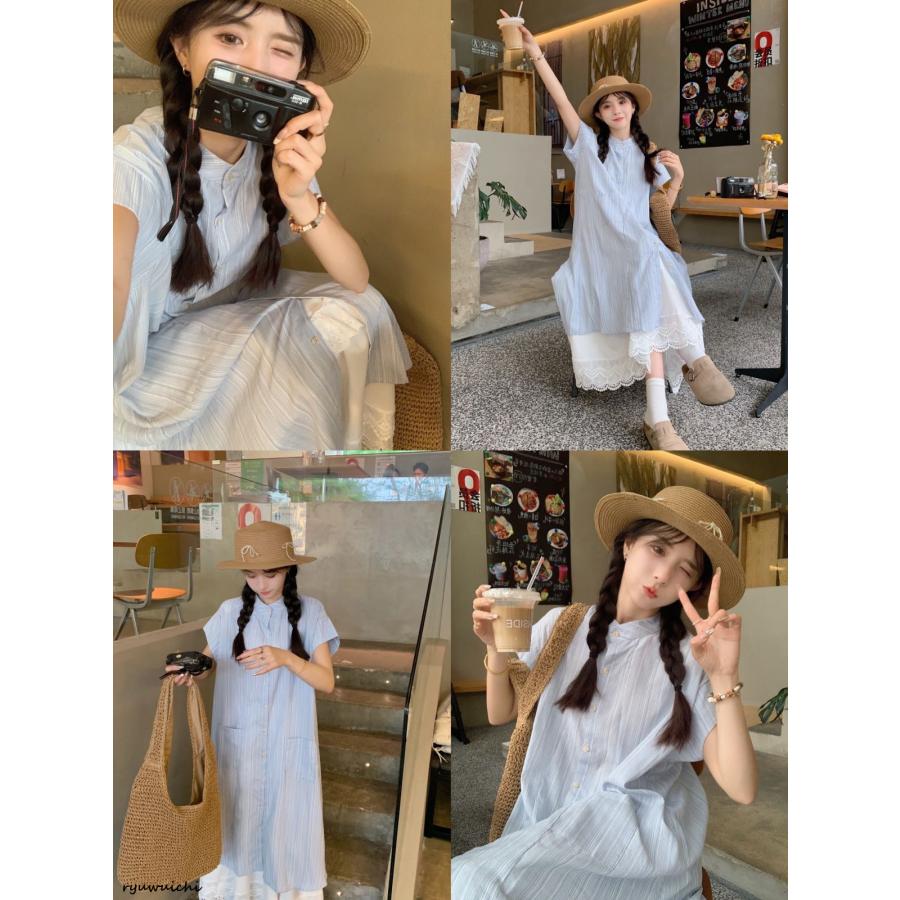 夏にぴったり♪韓国半袖チェック柄ひざ丈ワンピースで女子会コーデ！ y779084.jpg