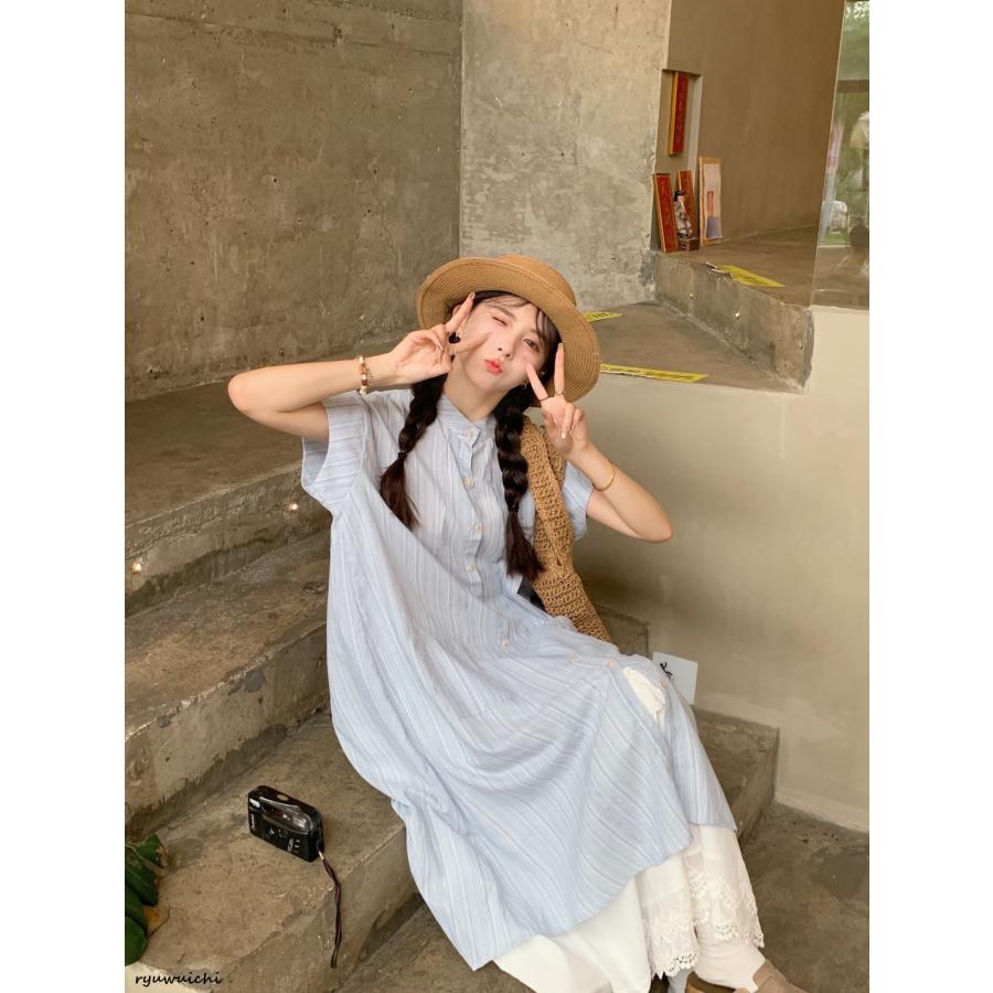 ワンピースドレスひざ丈半袖レディースファッションリボンチェック柄