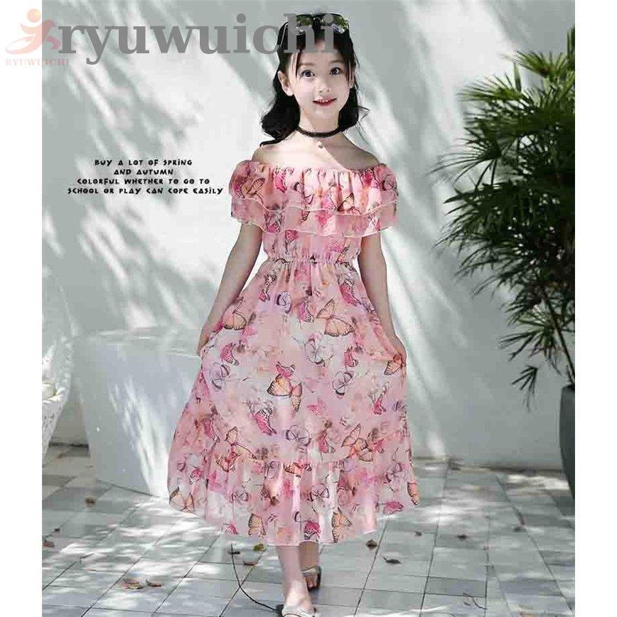 シフォン 半袖 ワンピース おしゃれ トレンド かわいい 春 子供服 ワンピース 半袖 春夏 女の子 キッズワンピース シフォン