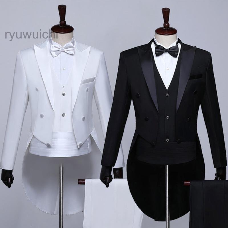 タキシード メンズスーツセット 燕尾服 男性 点セット スリム 結婚式