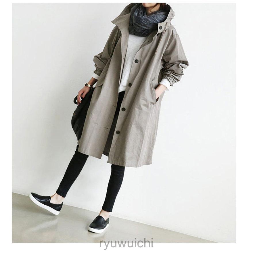 ライトコート レディース 春秋 防寒 ミリタリー ロング フード スプリングコート トレンチコート 通勤通学 お洒落 | ブランド登録なし | 18