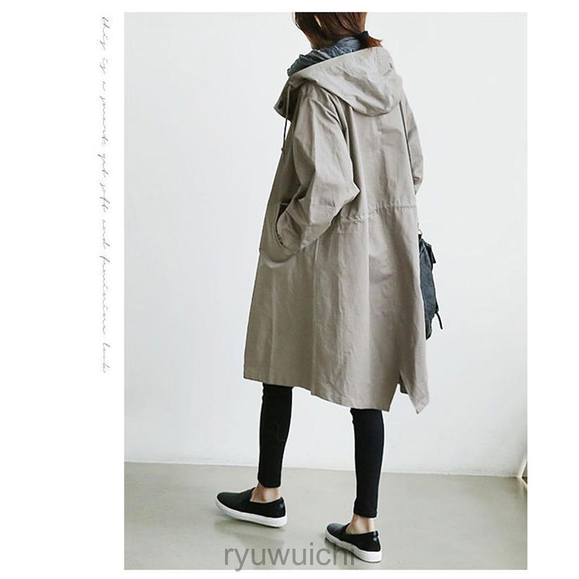 ライトコート レディース 春秋 防寒 ミリタリー ロング フード スプリングコート トレンチコート 通勤通学 お洒落 | ブランド登録なし | 19