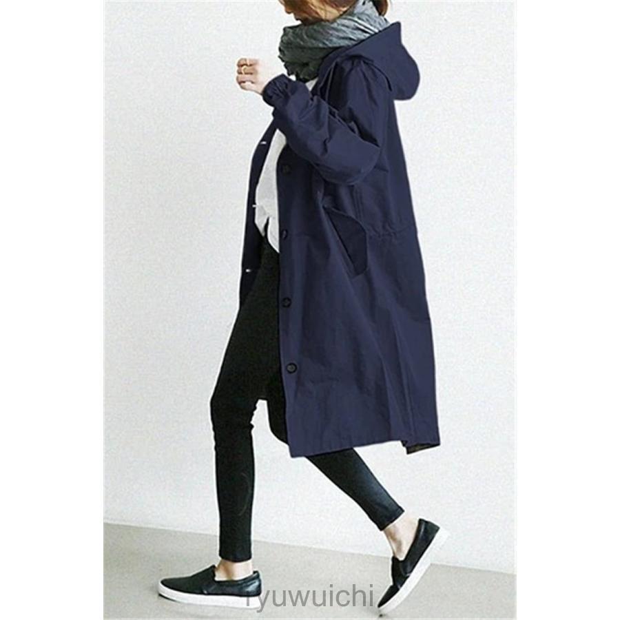 ライトコート レディース 春秋 防寒 ミリタリー ロング フード スプリングコート トレンチコート 通勤通学 お洒落 | ブランド登録なし | 01
