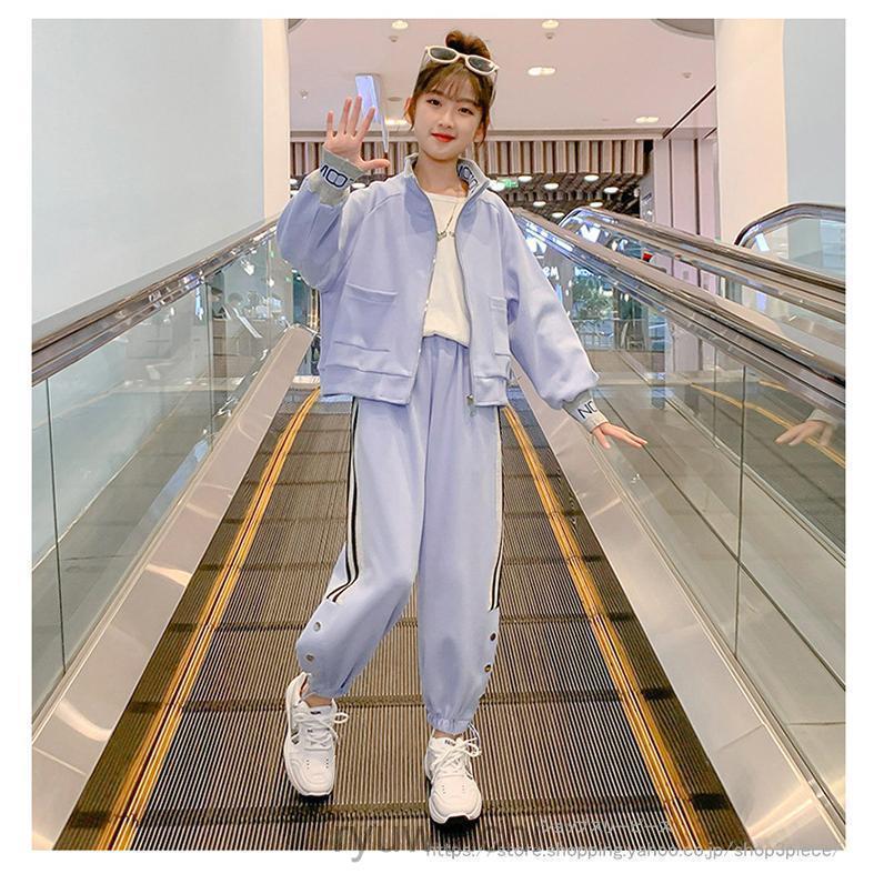 子供服 子ども用ジャージ セットアップ キッズ 女の子 長袖 春秋 上下セット トップス Tシャツ パーカー ロングパンツ スポーツウェア 運動着 おしゃれ 可愛い | ブランド登録なし | 01