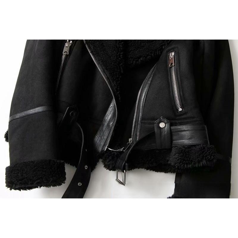 ムートンコート ライダース ジャケット ボアコート レディース