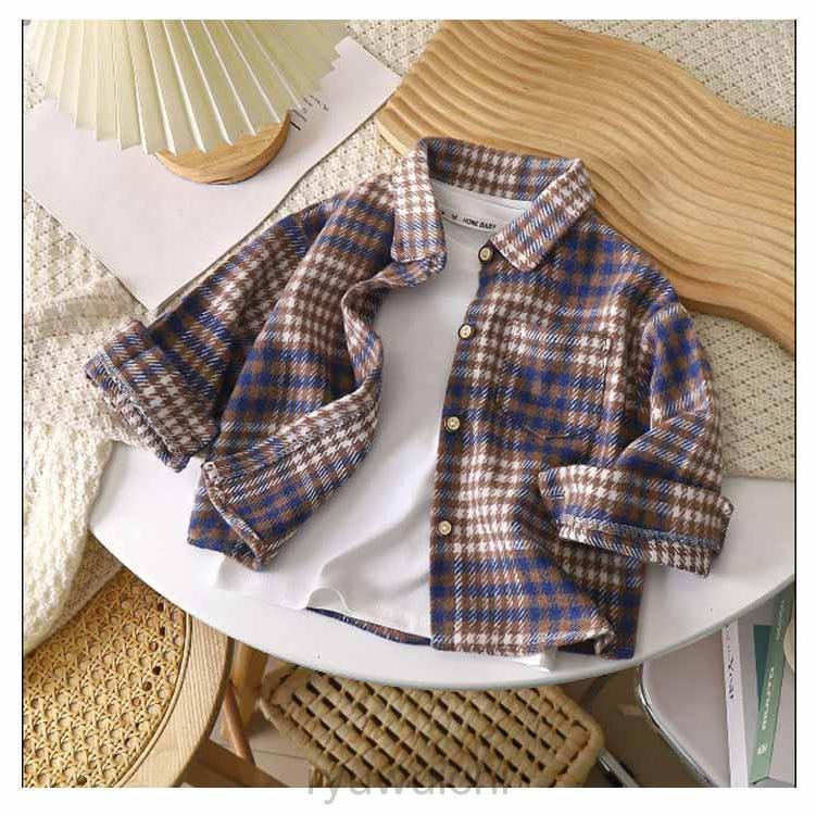 チュニック 男の子 長袖シャツ アウター ガールズ 幼稚園 女の子 春 可愛い 綿 秋 女の子 チェック キッズ 通学 おしゃれ 冬 子供服 カジュ | ブランド登録なし | 12