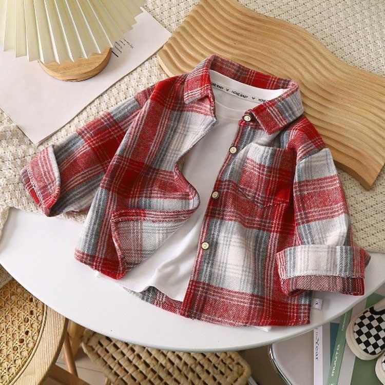 チュニック 男の子 長袖シャツ アウター ガールズ 幼稚園 女の子 春 可愛い 綿 秋 女の子 チェック キッズ 通学 おしゃれ 冬 子供服 カジュ | ブランド登録なし | 03