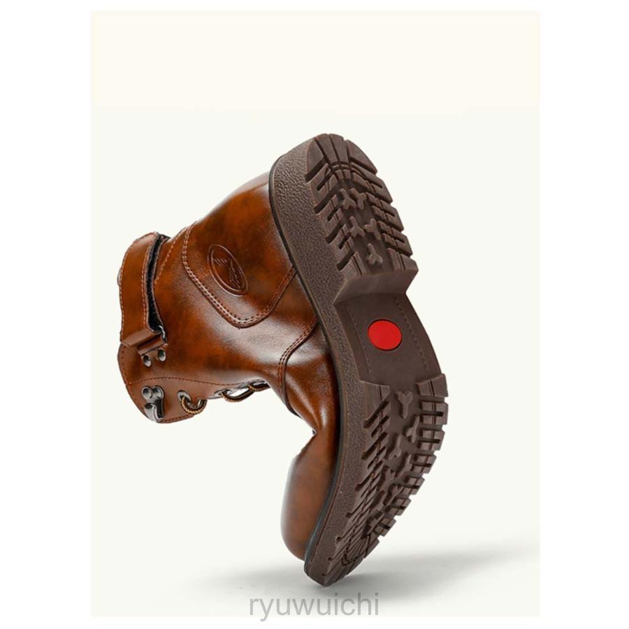 秋 ショートブーツ ミリタリーブーツ 春 革靴 防滑 ブーツ レースアップブーツ ショートブーツ ベルト メンズ 夏  冬 | ブランド登録なし | 15