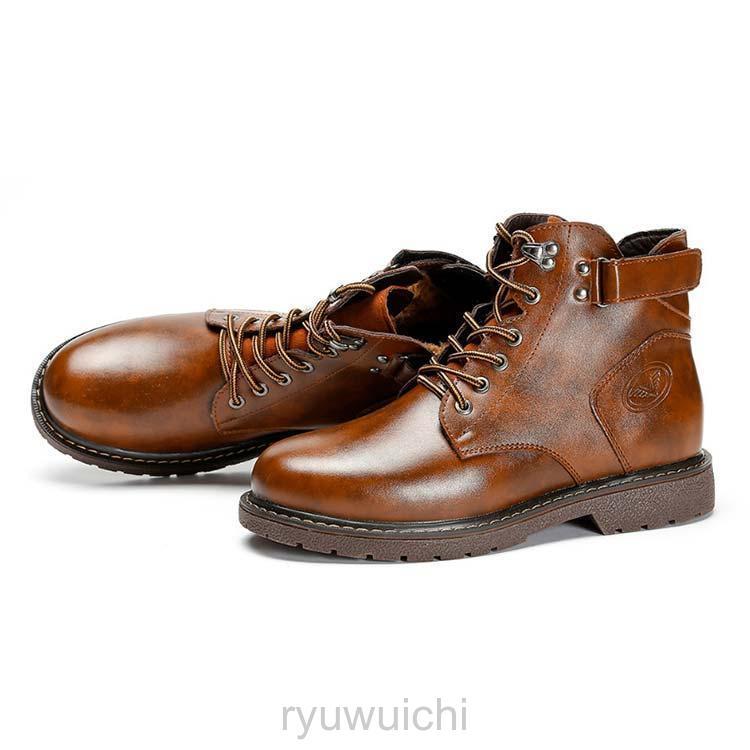 秋 ショートブーツ ミリタリーブーツ 春 革靴 防滑 ブーツ レースアップブーツ ショートブーツ ベルト メンズ 夏  冬 | ブランド登録なし | 03