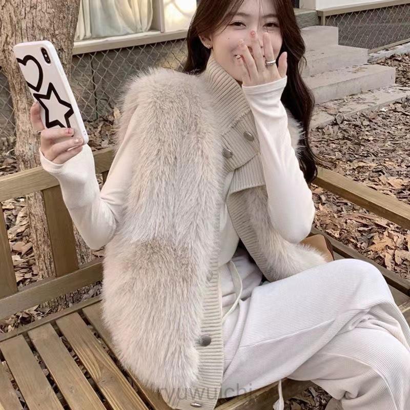 ベスト レディース ファーベスト ファーコート フェイクファー エコファー ゆったり 羽織り 体型カバー 春 秋 冬 ノーカラージャケット ノースリー | ブランド登録なし