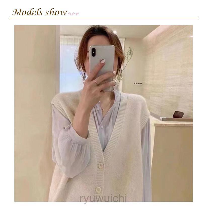 ニットベスト 前開き レディース ベスト ニット Vネック