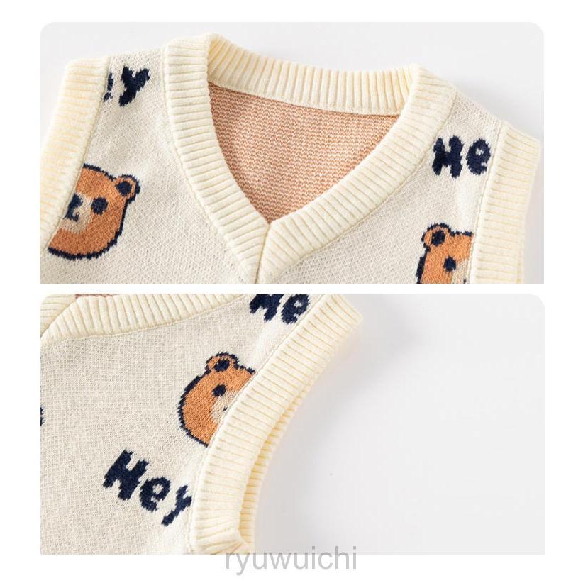 ニットベスト Vネック キッズ 子供服 熊柄 ジャガード ニット ベスト プルオーバー 厚手 ベビー服 赤ちゃん 女の子 男の子 春 秋 冬 ニット | ブランド登録なし | 13