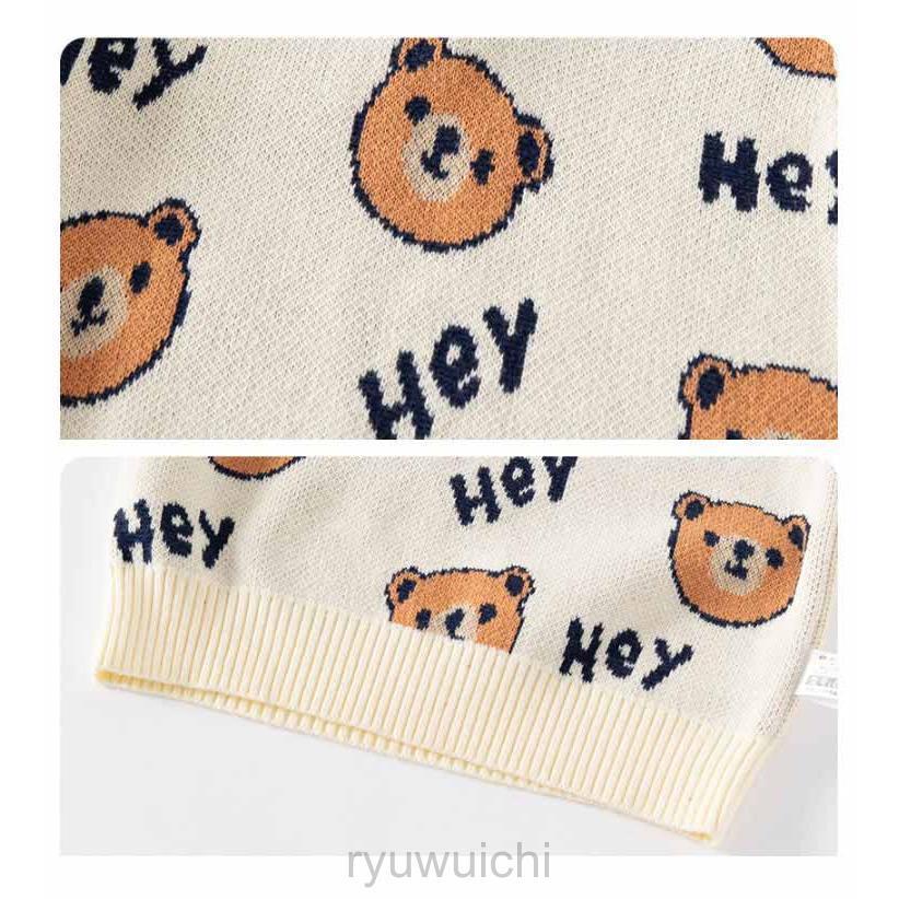 ニットベスト Vネック キッズ 子供服 熊柄 ジャガード ニット ベスト プルオーバー 厚手 ベビー服 赤ちゃん 女の子 男の子 春 秋 冬 ニット | ブランド登録なし | 14