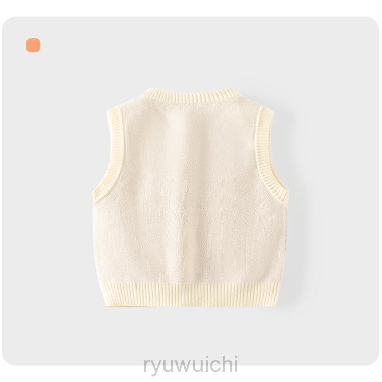 ニットベスト Vネック キッズ 子供服 熊柄 ジャガード ニット ベスト プルオーバー 厚手 ベビー服 赤ちゃん 女の子 男の子 春 秋 冬 ニット | ブランド登録なし | 03