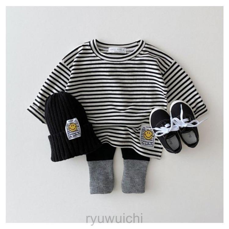 キッズ リブ レギンス バイカラー パンツ  レギパン 10分丈 ベビー服 幼児 ストレッチ 韓国子供服 春秋 冬 女の子 男の子 73 80 90 | ブランド登録なし | 12