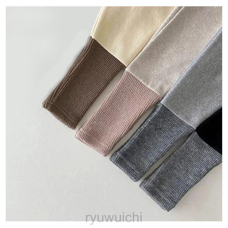 キッズ リブ レギンス バイカラー パンツ  レギパン 10分丈 ベビー服 幼児 ストレッチ 韓国子供服 春秋 冬 女の子 男の子 73 80 90 | ブランド登録なし | 15