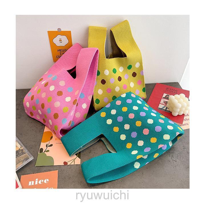 ハンドバッグ レディース ニットバッグ ドット柄 ミニトート ミニトートバッグ おしゃれ 可愛い 手提げ バッグ トートバッグ 春 夏 秋 冬 | ブランド登録なし | 10