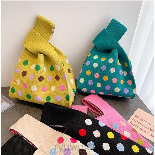 ハンドバッグ レディース ニットバッグ ドット柄 ミニトート ミニトートバッグ おしゃれ 可愛い 手提げ バッグ トートバッグ 春 夏 秋 冬 | ブランド登録なし | 14