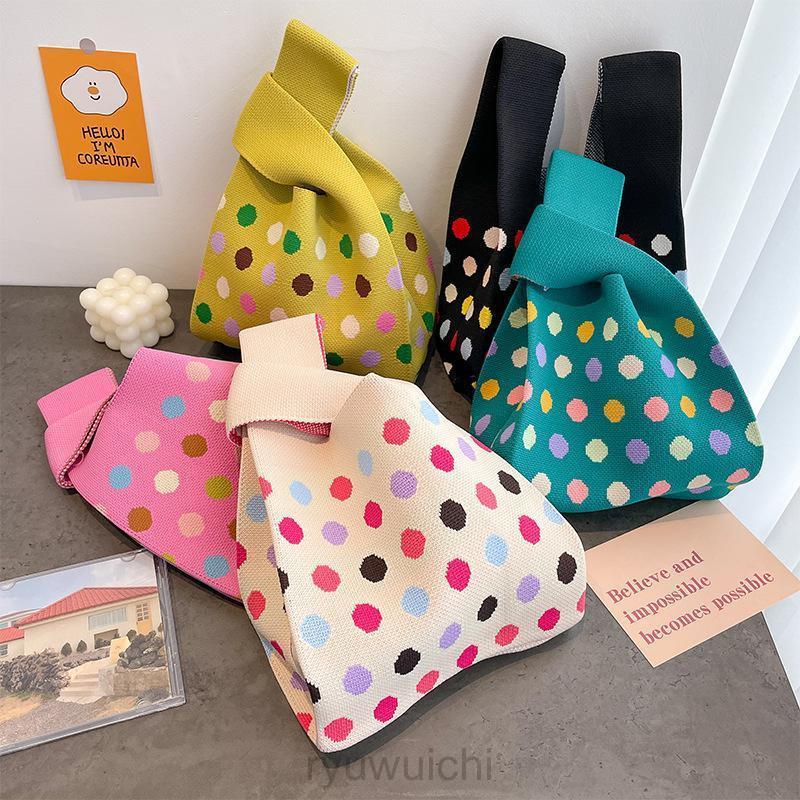 ハンドバッグ レディース ニットバッグ ドット柄 ミニトート ミニトートバッグ おしゃれ 可愛い 手提げ バッグ トートバッグ 春 夏 秋 冬 | ブランド登録なし | 08