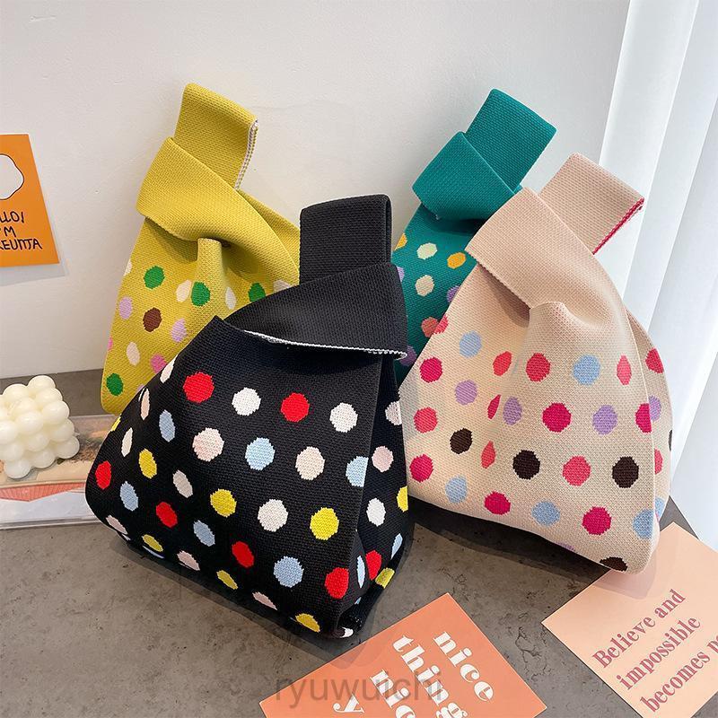 ハンドバッグ レディース ニットバッグ ドット柄 ミニトート ミニトートバッグ おしゃれ 可愛い 手提げ バッグ トートバッグ 春 夏 秋 冬 | ブランド登録なし | 09