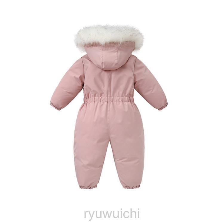 新品　スノーウェア　スキーウェア　つなぎ　ジャンプスーツ　ピンク　未使用　女の子 スキーウェア キッズ つなぎ ジャンプスーツ ファー付き ベビー 冬 90