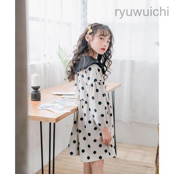 子供服 ワンピース キッズ 長袖 子供ドレス dress 女の子 春秋 シャツワンピース 膝丈 韓国子供服 ジュニア カジュアル 復古風 可愛い 通学着 | ブランド登録なし | 06