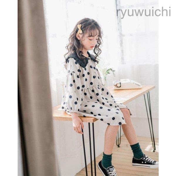 子供服 ワンピース キッズ 長袖 子供ドレス dress 女の子 春秋 シャツワンピース 膝丈 韓国子供服 ジュニア カジュアル 復古風 可愛い 通学着 | ブランド登録なし | 08