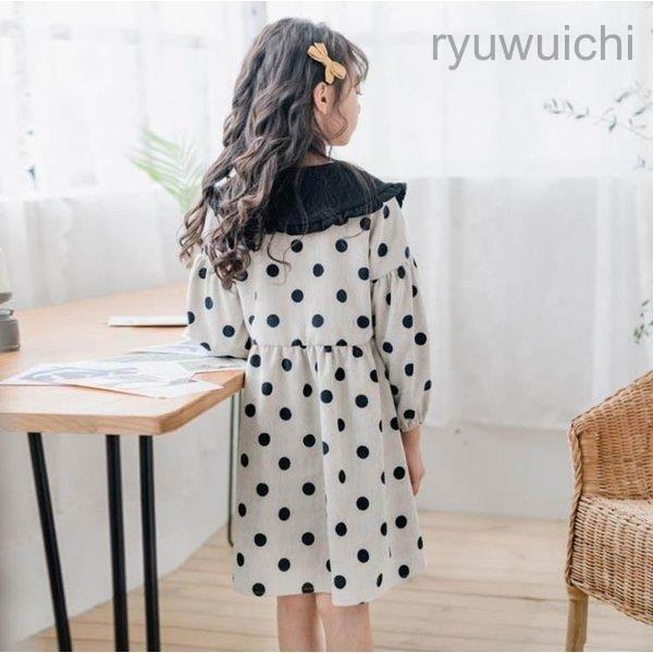 子供服 ワンピース キッズ 長袖 子供ドレス dress 女の子 春秋 シャツワンピース 膝丈 韓国子供服 ジュニア カジュアル 復古風 可愛い 通学着 | ブランド登録なし | 09