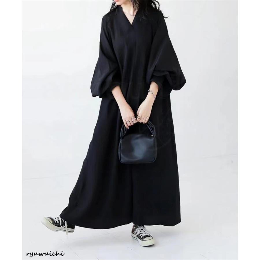 ワンピース 長袖 レディース ロング 大きいサイズ ゆったり