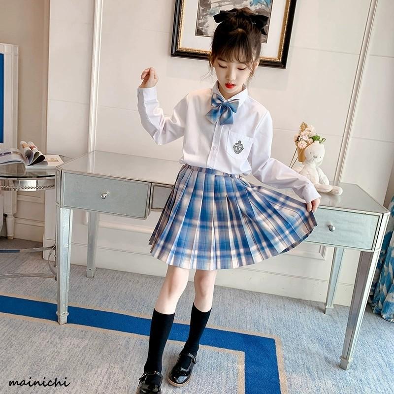 スーツ 子供 女の子 4点セット 入学式 卒業式 シャツ   女子 小学生 中学生 スクール 制服 チェック柄 上品の画像