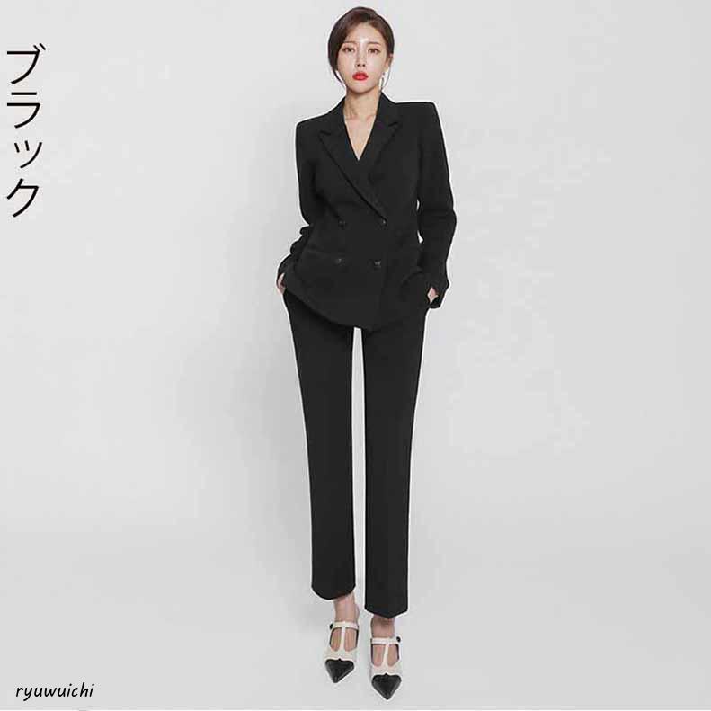 レディース スーツ パンツスーツ ビジネススーツ セットアップ 大きいサイズ ジャケット パンツ 2点セット 入学式 卒業式 フォーマル セレモニー 通勤 OL 無地の画像
