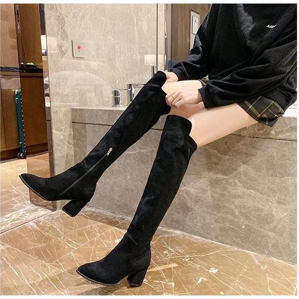 ニーハイブーツ レディース ロングブーツ ジョッキーブーツ 太ヒール 