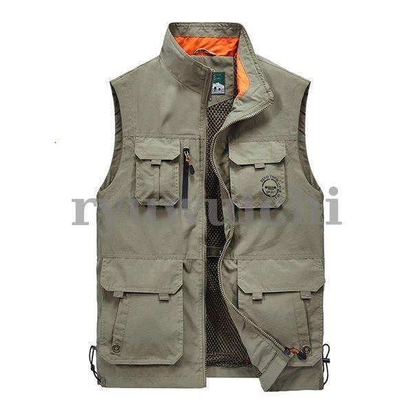 ベスト メンズ カメラマンベスト フィッシングベスト ジャケット 登山