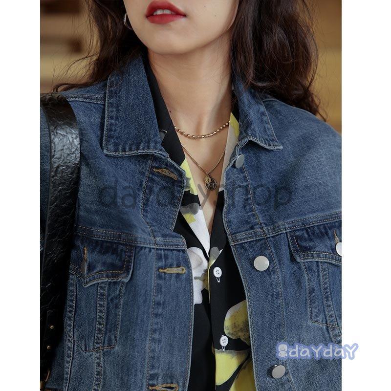 ジャケット女性用デニムコート ジャン 長袖 春夏秋 ゆるビッグシルエットのコットン＆デニムジャケットデザインが目新しい新品 ジャケット女性用デニムコート ジャン レディース アウター長袖 春夏秋