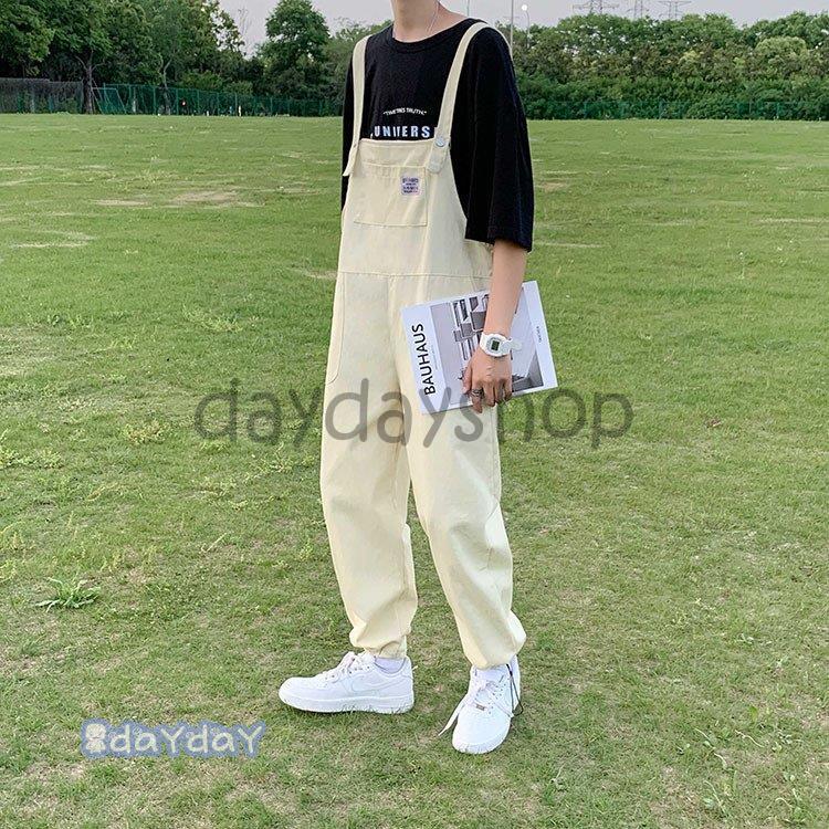 オーバーオール メンズ ゆとり 純色 ロングパンツ オールインワン サロペット ボトムス 春夏秋 新作 お洒落 男性 カジュアル おしゃれ 大きいサイズ 作業服 2色 オーバーオール メンズ ゆとり 純色 ロングパンツ オールインワン