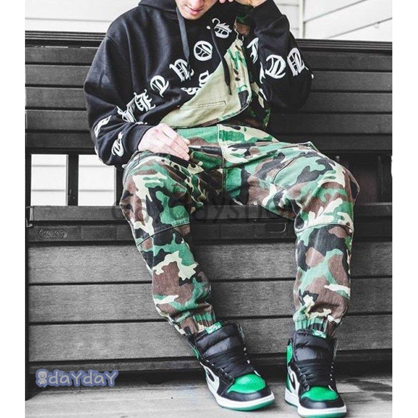 オーバーオール メンズ 迷彩 サルエルタイプ オールインワン